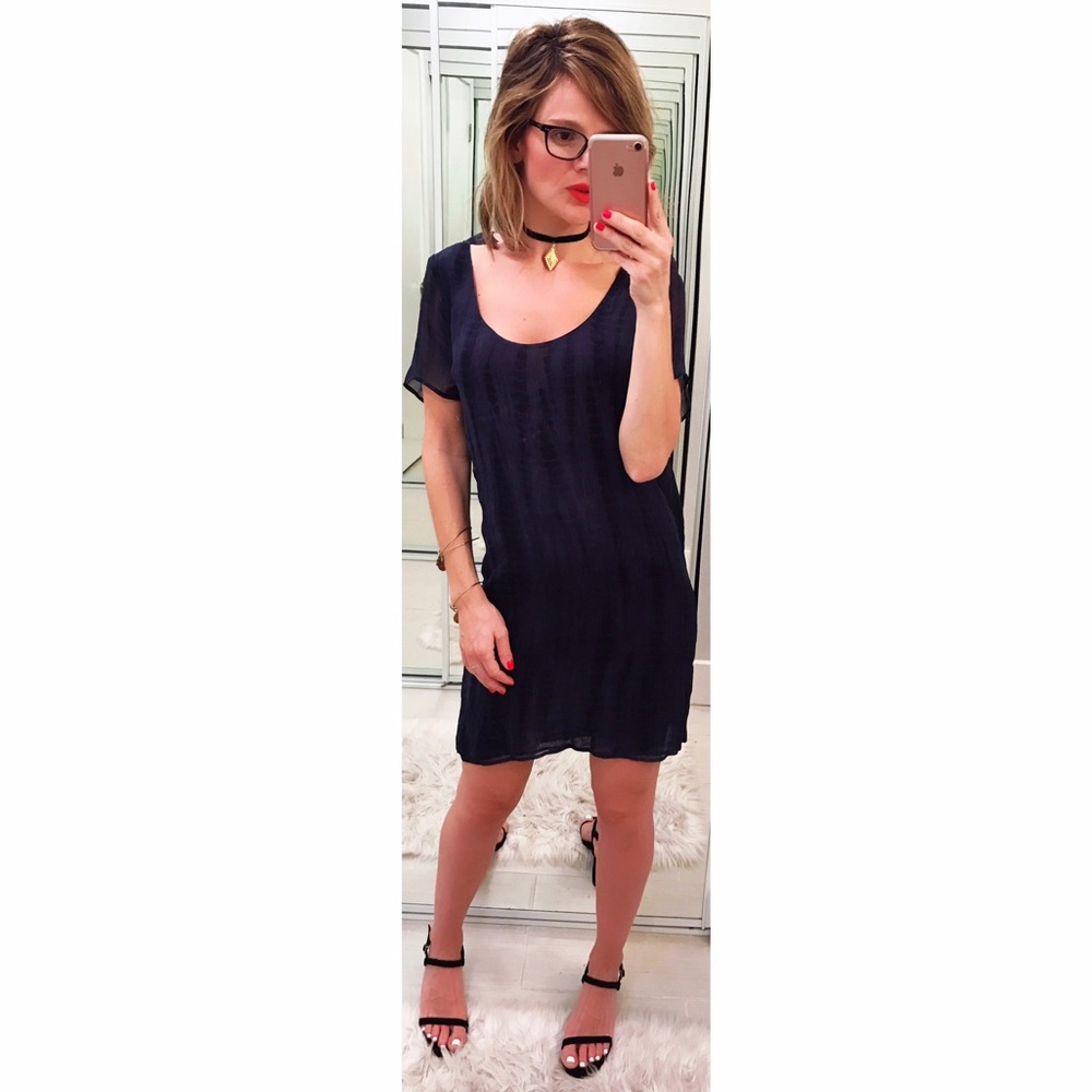 Nicholas K | Navy Tie Dye Crossover Back Mini Dress